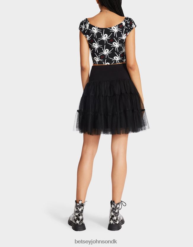 80. bash cropped pufærm top sort hvid tøj FT2T22291 Kvinder Betsey Johnson