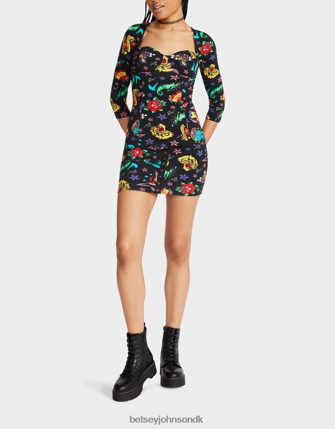 80. bash korset raglan top tatovering tatovering pri tøj FT2T22292 Kvinder Betsey Johnson