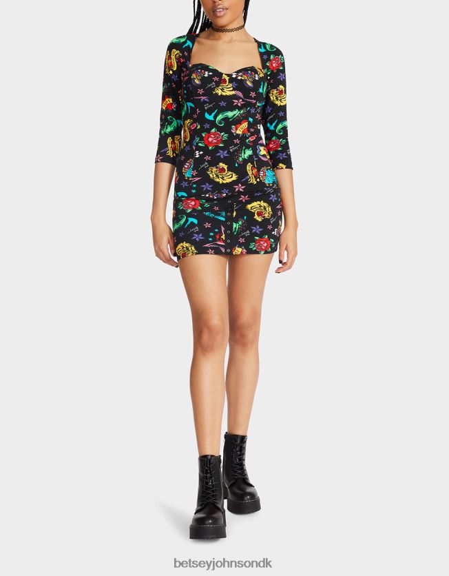 80. bash korset raglan top tatovering tatovering pri tøj FT2T22292 Kvinder Betsey Johnson