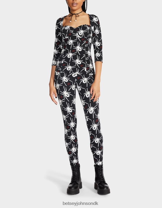 80th bash korset raglan top sort hvid tøj FT2T22305 Kvinder Betsey Johnson